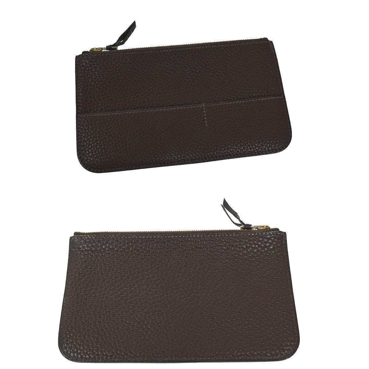 HERMES Logos Dogon GM Long Bifold Wallet Togo Leather Brown GHW 86YH814