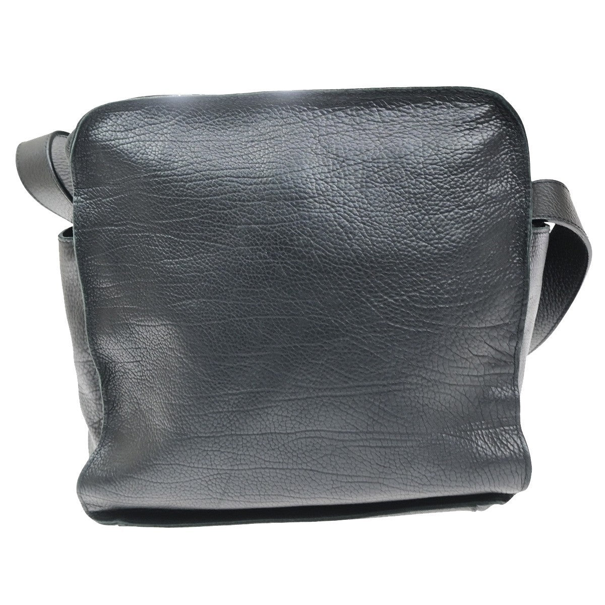 BOTTEGA VENETA Logo Crossbody Shoulder Bag Leather Black Italy 87CB068