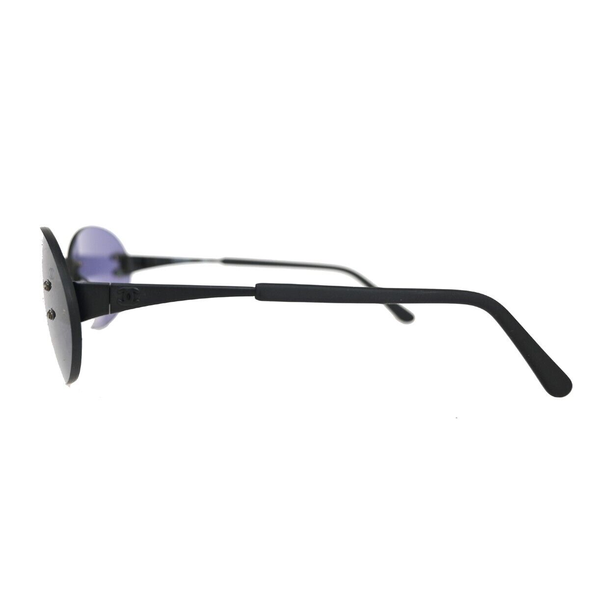 CHANEL CC Logo Sunglasses Eye Wear Metal Plastic 11758 Black Italy 05FA147