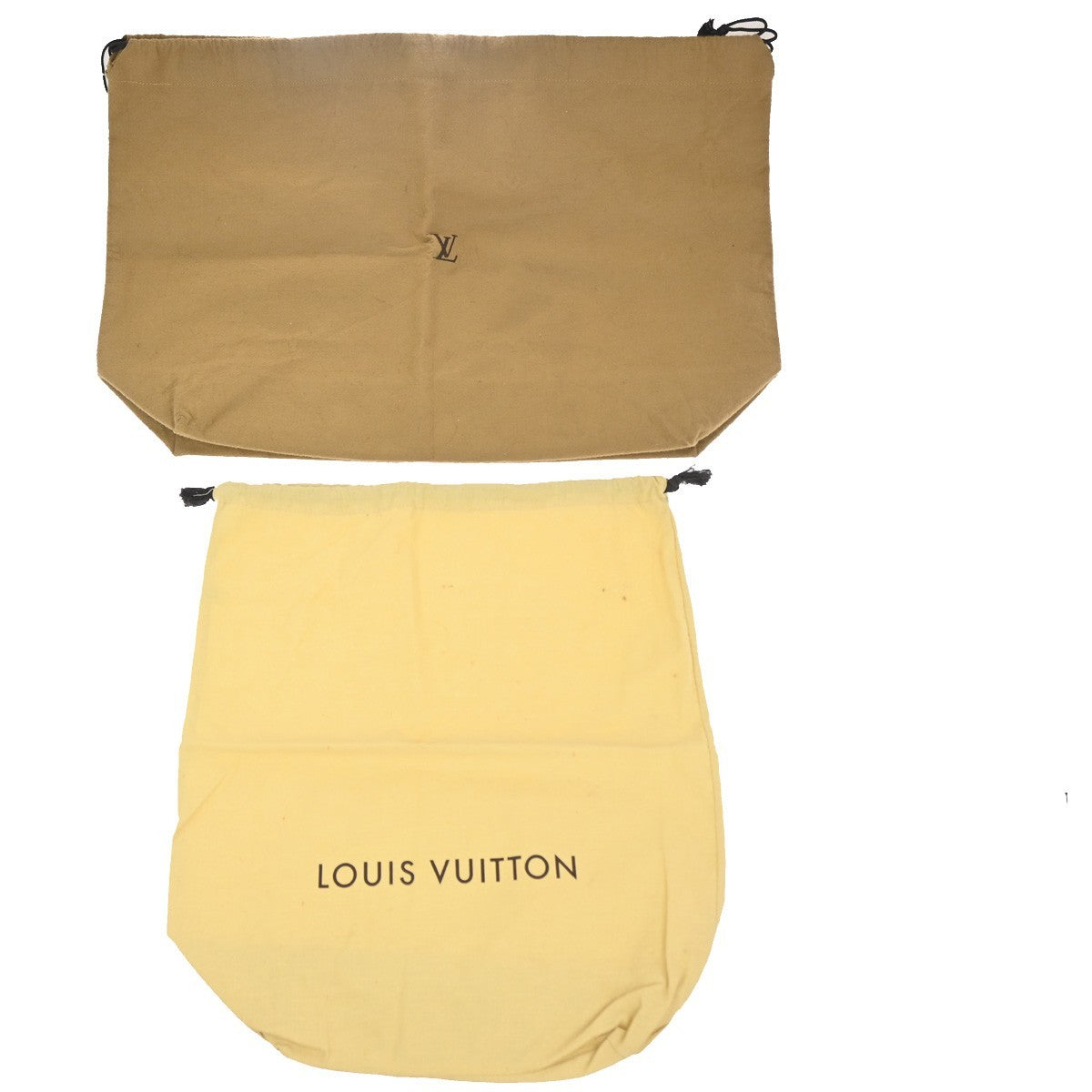 LOUIS VUITTON Logo 10 Set Dust Bag Drawstring Canvas Cotton Beige Brown 09KC790