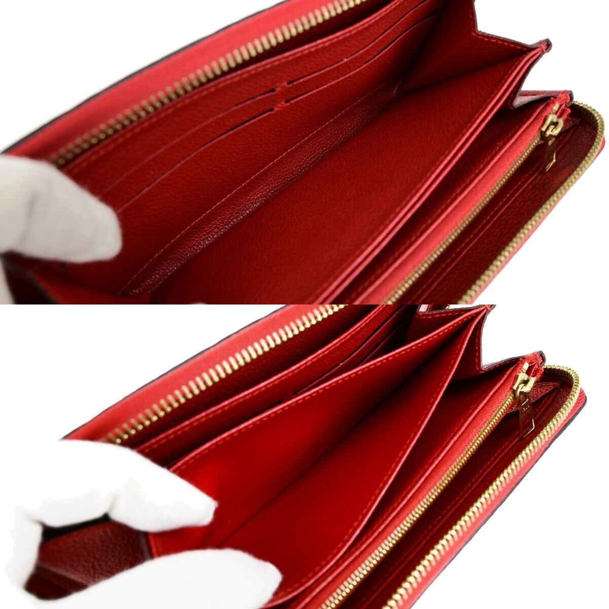 LOUIS VUITTON Clemence Long Bifold Wallet Monogram Empreinte Red M60169 79EC965