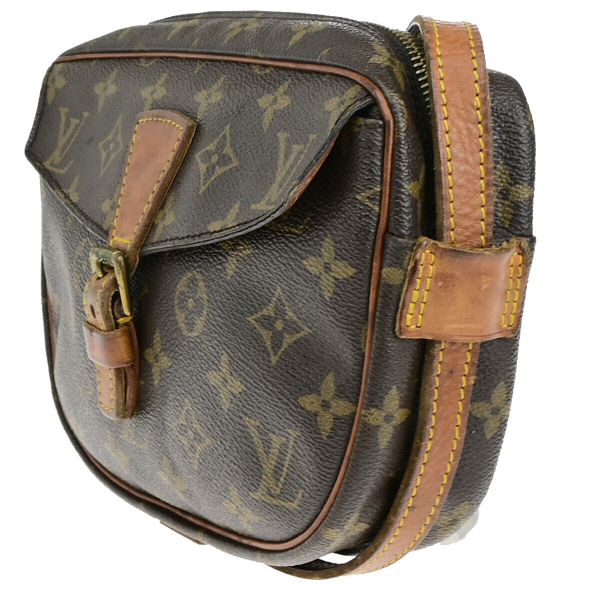 LOUIS VUITTON Jeune Fille PM Shoulder Bag Monogram Leather Brown M51227 65YF253