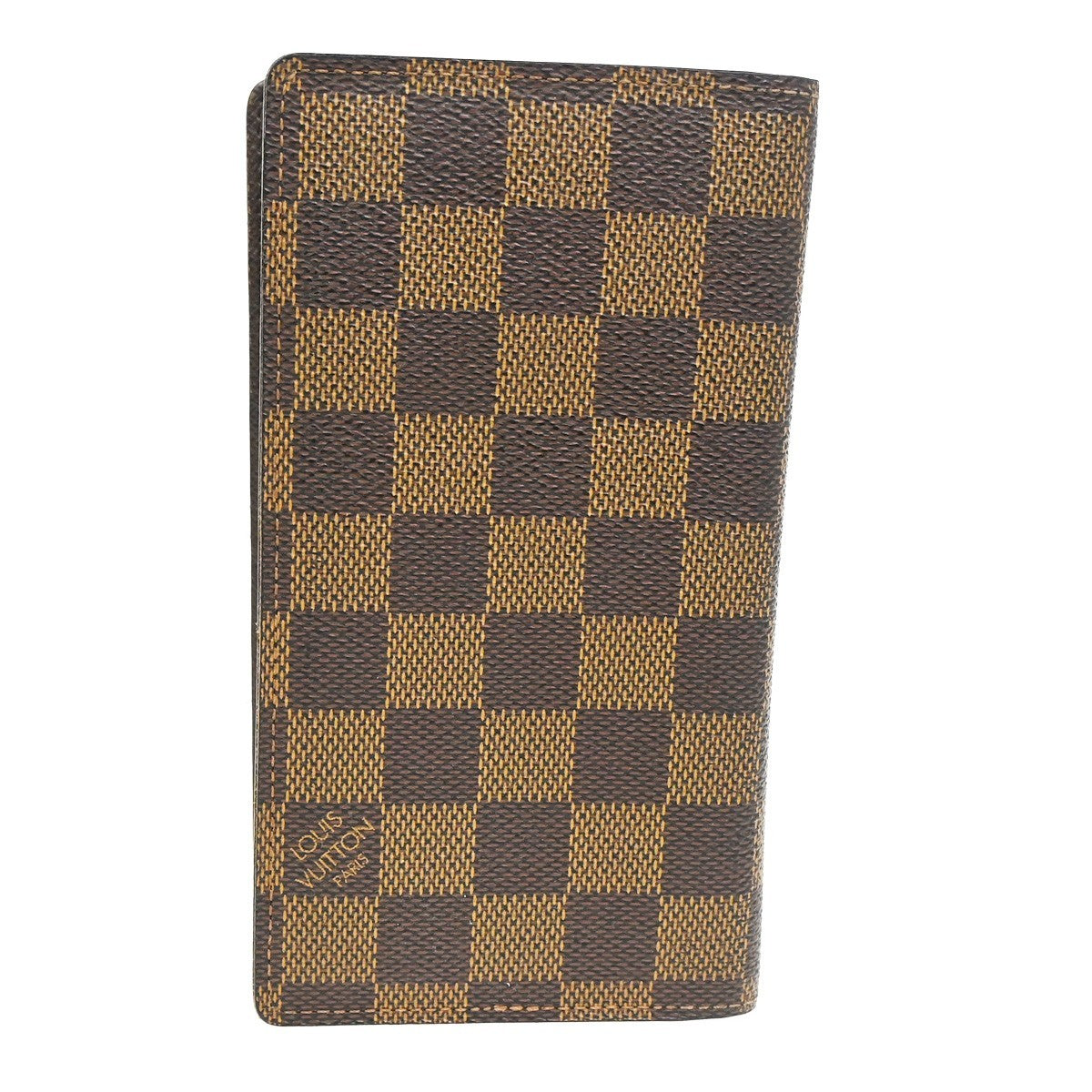 LOUIS VUITTON Agenda Poche Cover Damier Ebene Leather Brown Spain R20703 66KC966