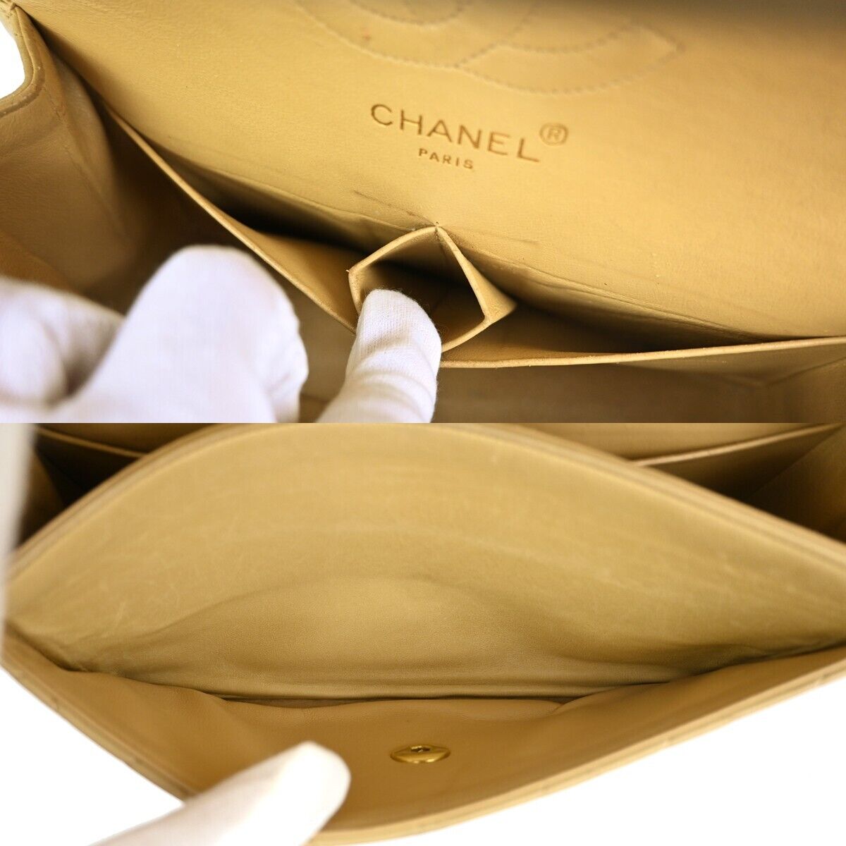 CHANEL CC Double Flap Paris Matelasse 23 Chain Shoulder Bag Leather BE 361RH385