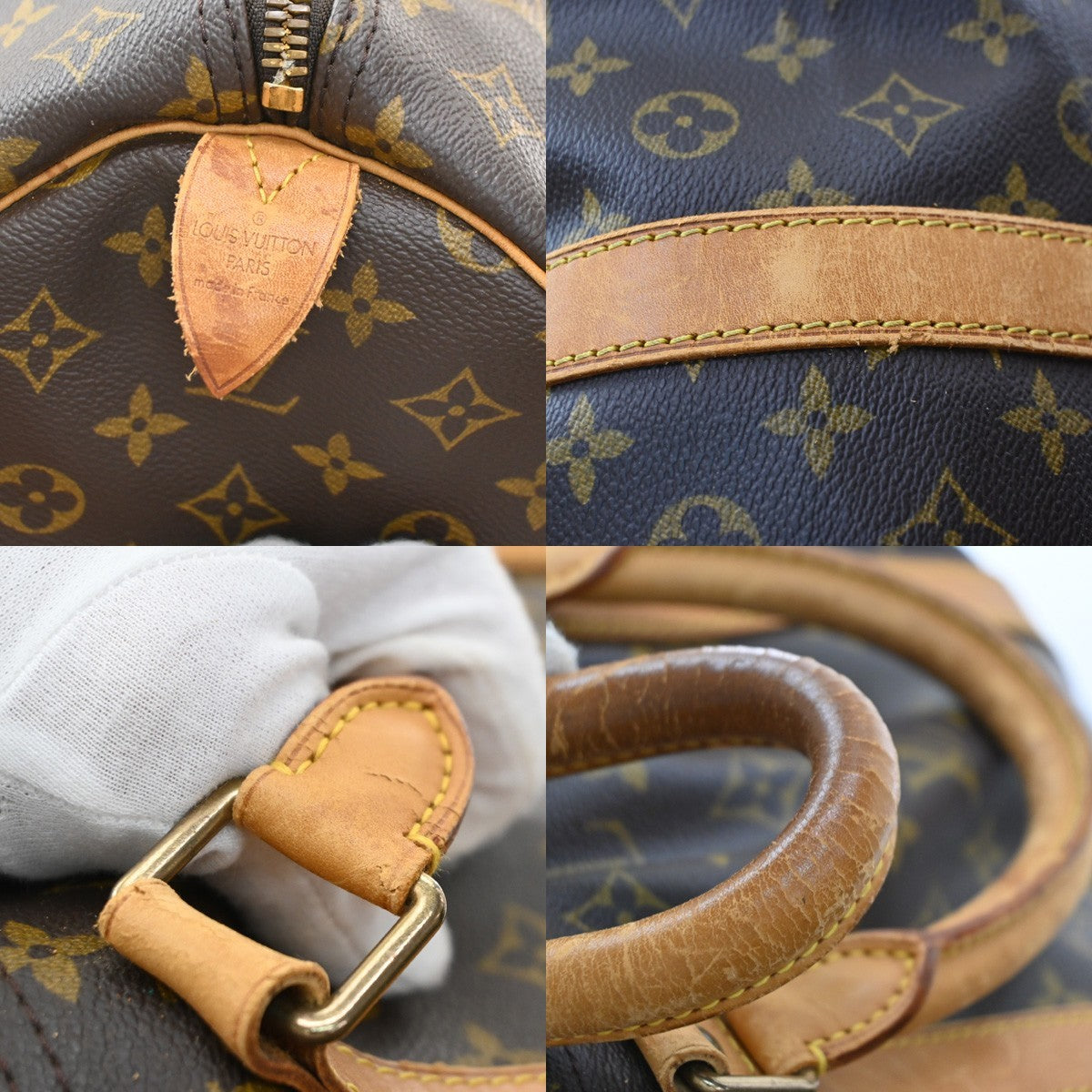 LOUIS VUITTON Keepall 60 Travel Hand Bag Monogram Leather Brown M41422 10YJ275
