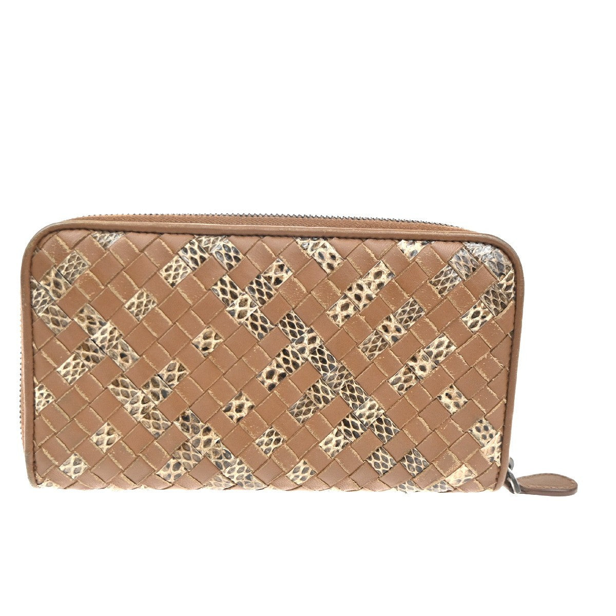 BOTTEGA VENETA Intrecciato Zip Around Long Wallet Embossing Leather BN 67KC539