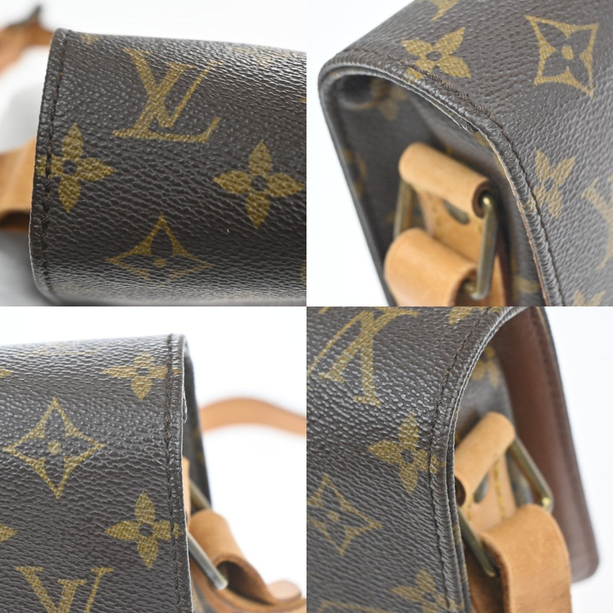 LOUIS VUITTON Cartouchiere MM Shoulder Bag Monogram Leather Brown M51253 70MA497