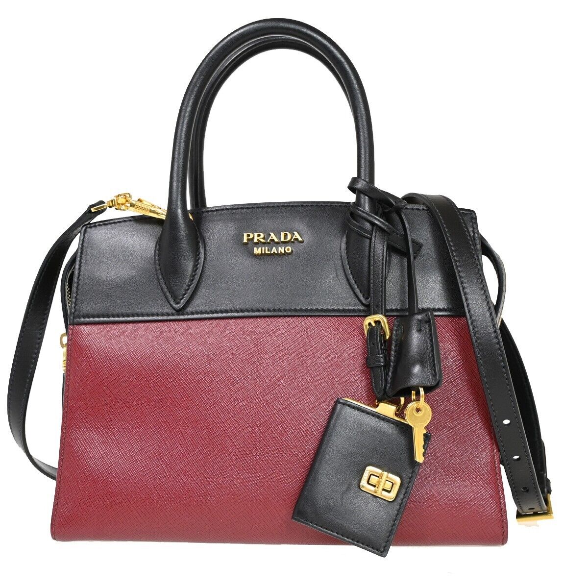 PRADA MILANO Esplanade 2Way Shoulder Hand Bag Saffiano Leather BK BX 52RJ279