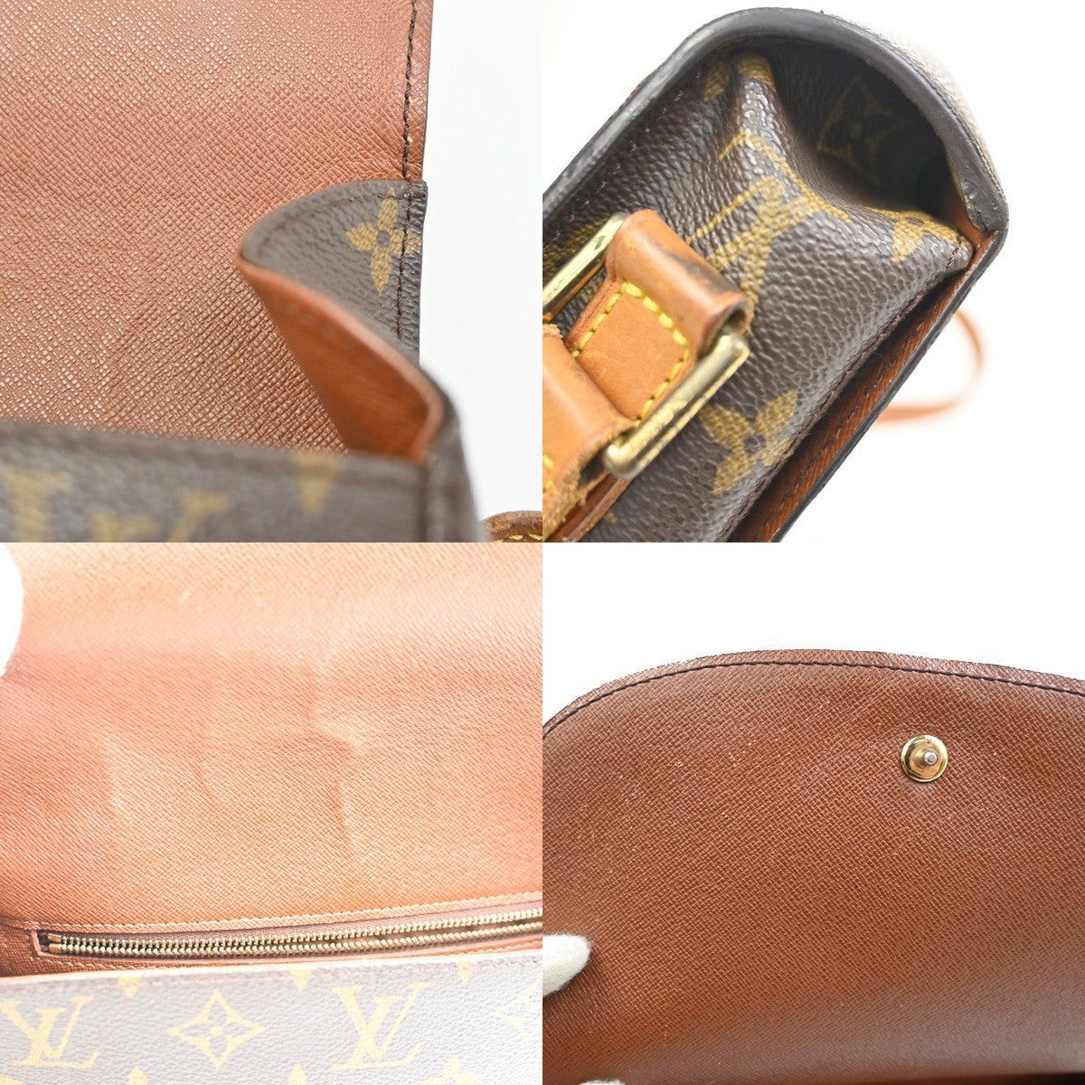 LOUIS VUITTON Saint Cloud GM Shoulder Bag Monogram Leather Brown M51242 80CA689