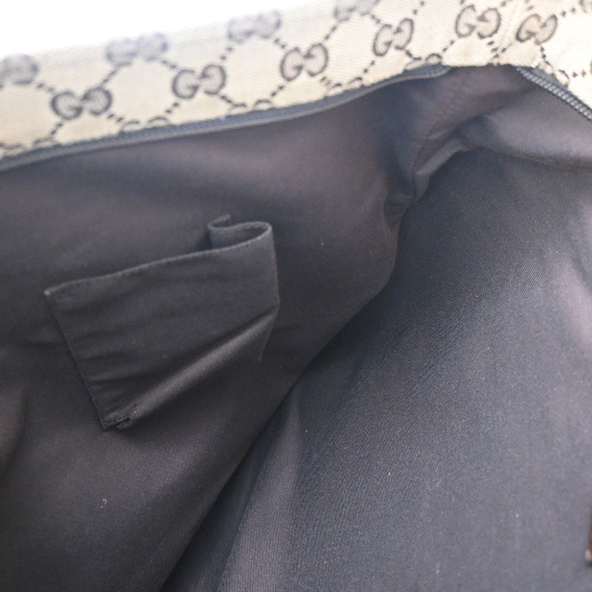 GUCCI Logo GG Pattern Web Messenger Bag Canvas Leather Brown SHW Italy 34KC493