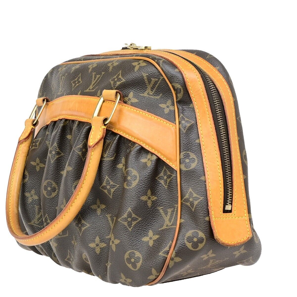 LOUIS VUITTON Mitzi Tote Hand Bag Monogram Leather Brown Spain M40058 12KA484