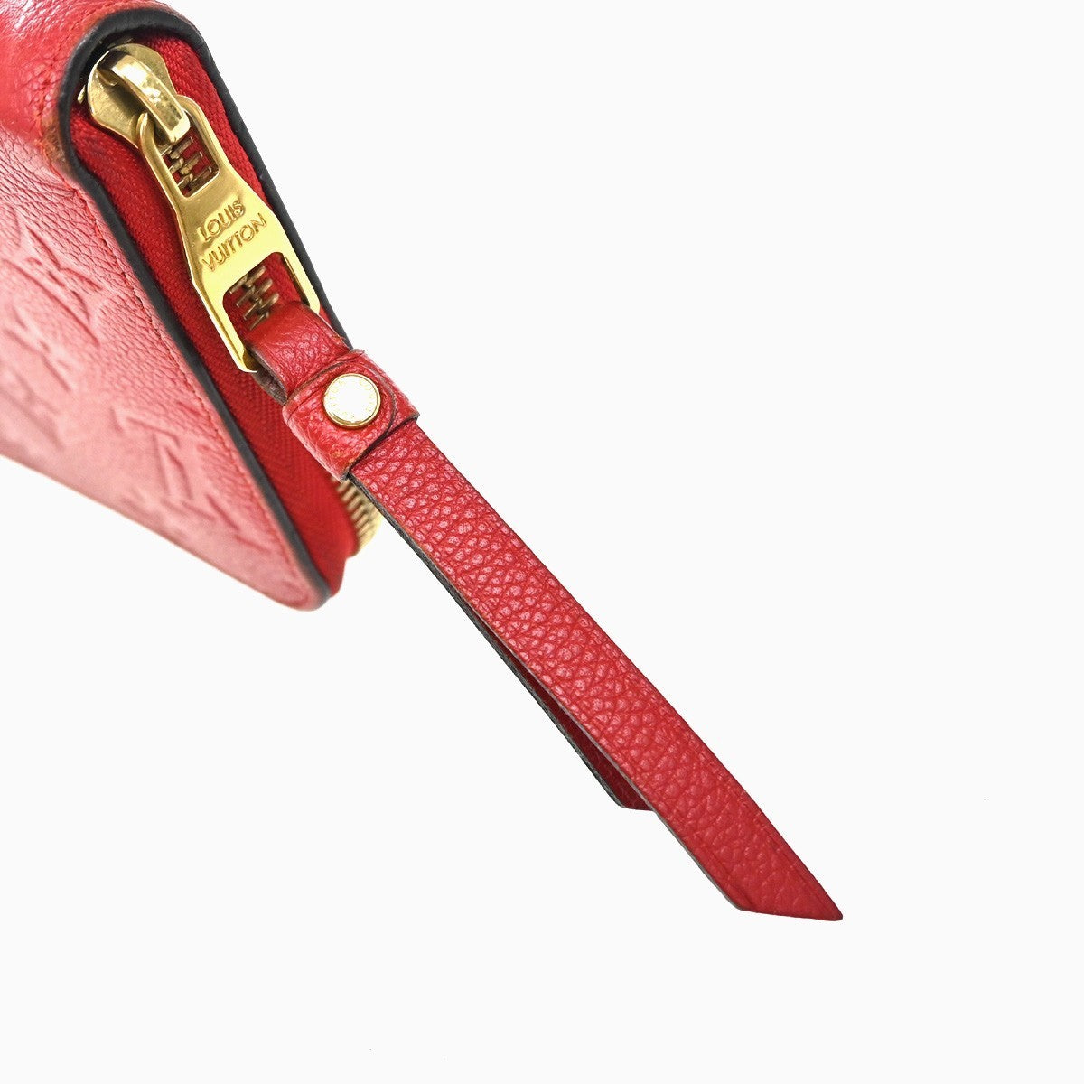 LOUIS VUITTON Logo Long Zippy Wallet Monogram Empreinte Red M63691 31KP278