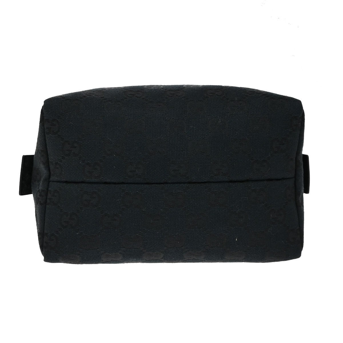 GUCCI GG Logo Pattern Shoulder Bag Canvas Leather Black Gold Italy 32KB494