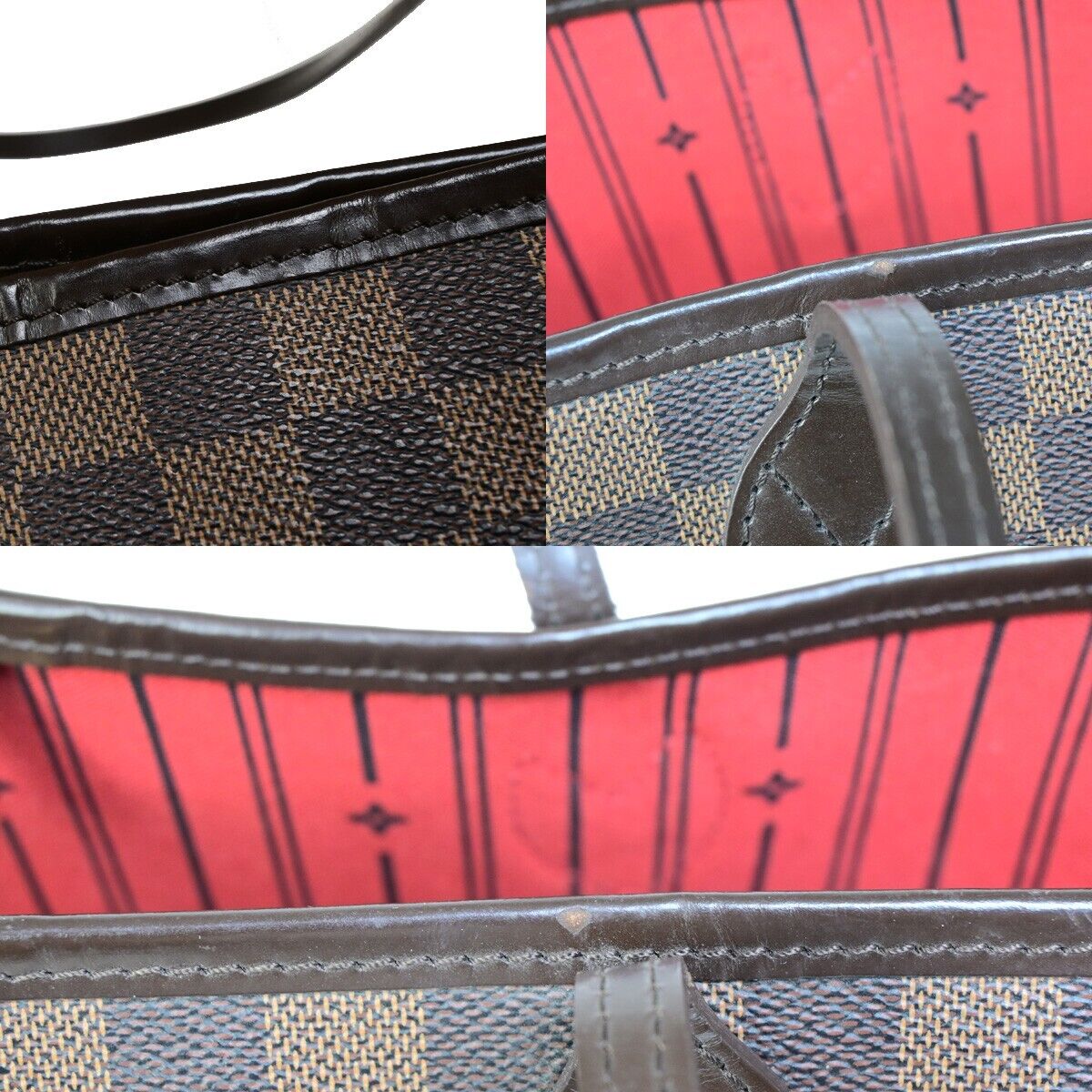 LOUIS VUITTON Neverfull MM Shoulder Bag Damier Ebene Leather BN N51105 29SJ002