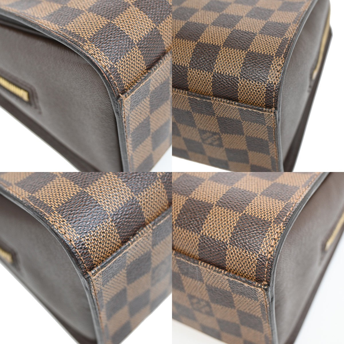 LOUIS VUITTON Triana Hand Bag Damier Ebene Leather Brown France N51155 95YH277