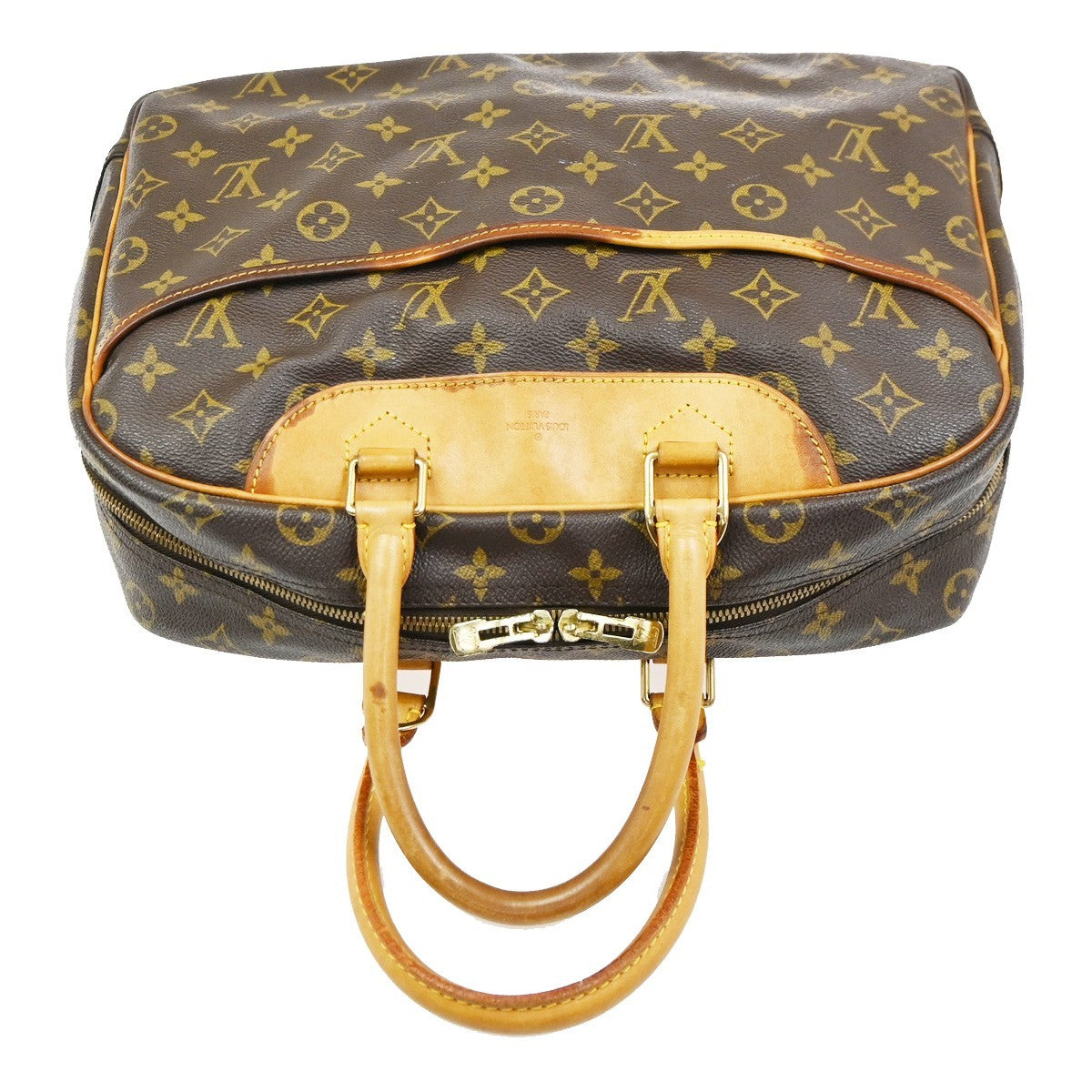 LOUIS VUITTON LV Logo Deauville Hand Bag Monogram Leather Brown M47270 31KC607