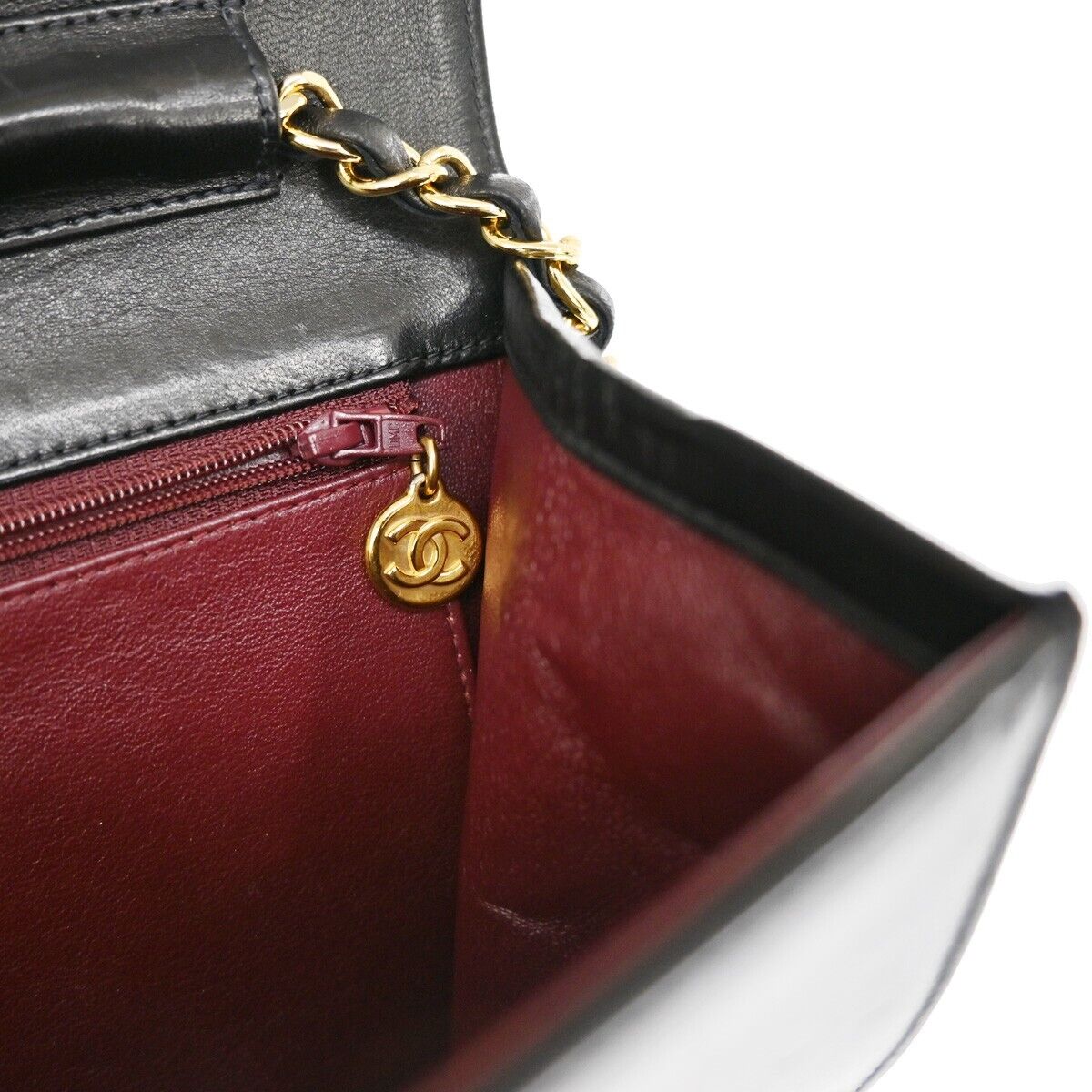CHANEL CC Matelasse 23 Full Flap Chain Shoulder Bag Leather Black GHW 889RF068