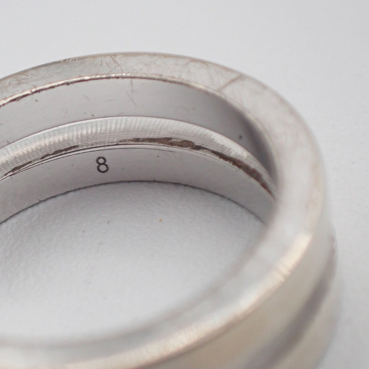 GUCCI G Logo Ring Silver 925 Size JP8 US4.5 Italy Accessory 01KC873