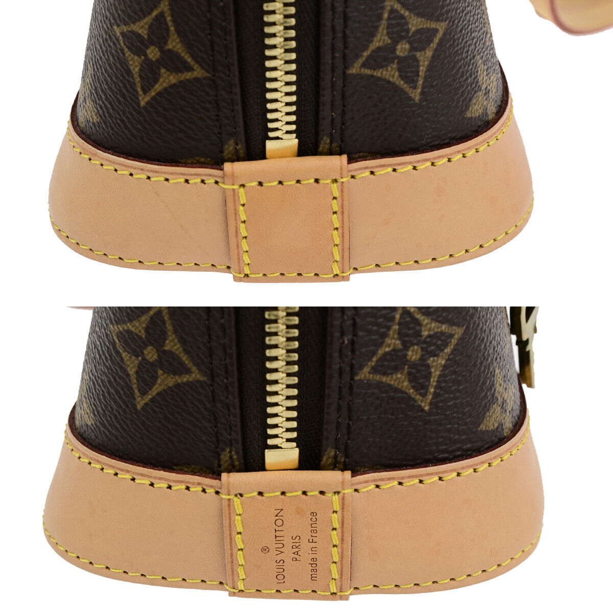 LOUIS VUITTON Alma BB 2Way Hand Bag Monogram Leather Brown Gold M53152 690RF198