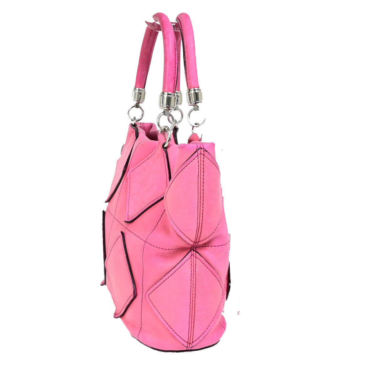 SALVATORE FERRAGAMO Gancini Hand Tote Bag Leather Pink SHW Italy 02SJ337