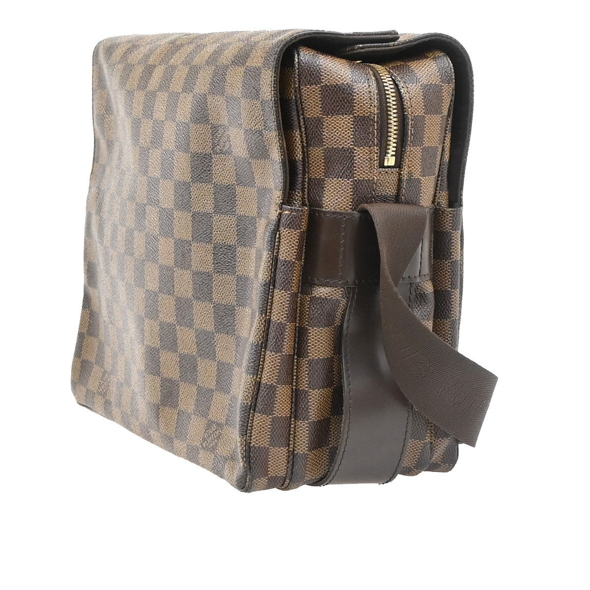LOUIS VUITTON Naviglio Shoulder Bag Damier Ebene Leather Brown N45255 78PA115