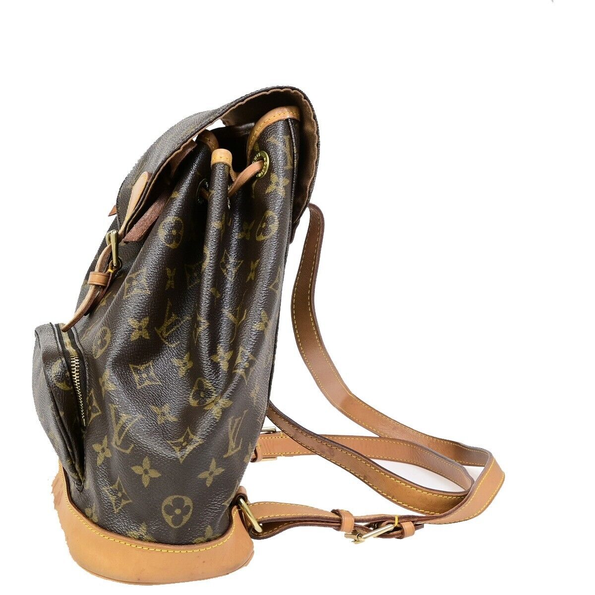 LOUIS VUITTON Montsouris MM Backpack Bag Monogram Leather Brown M51136 13EB360