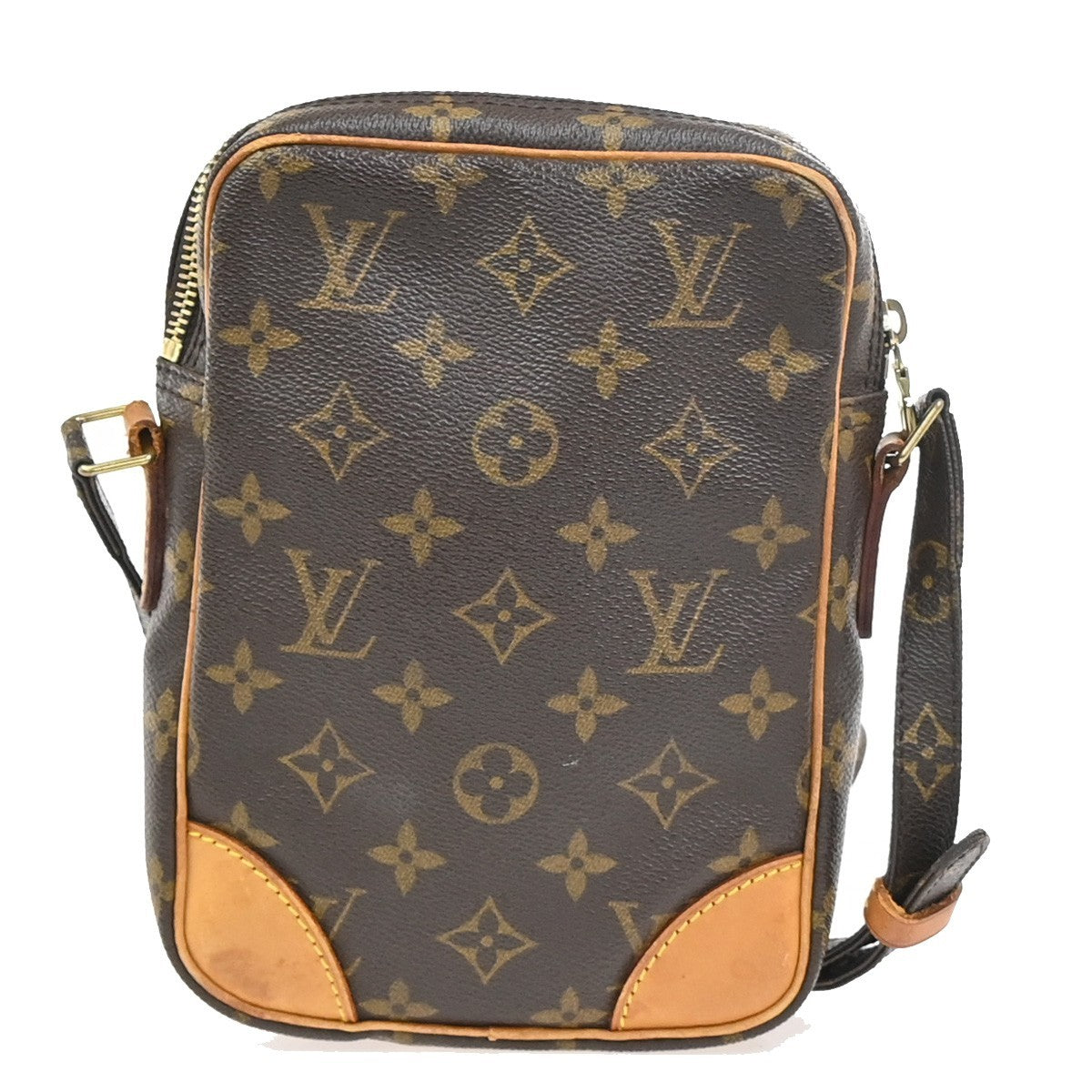 LOUIS VUITTON Danube Shoulder Bag Monogram Leather Brown France M45266 87ZA285