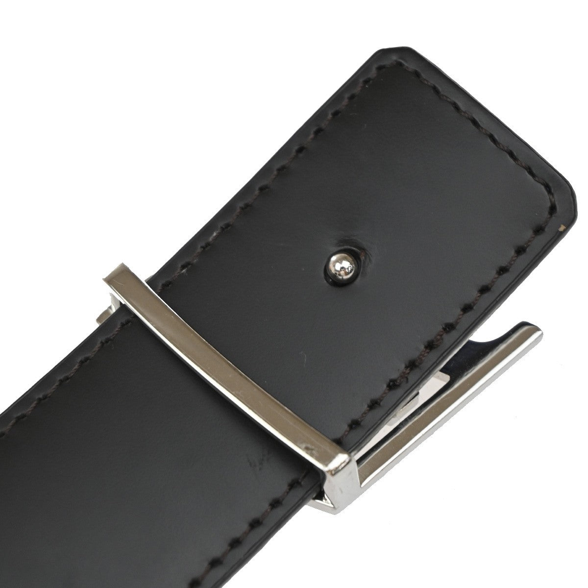 LOUIS VUITTON Logo Ceinture LV Initial Belt Taurillon Leather Blue N1012 31KP197