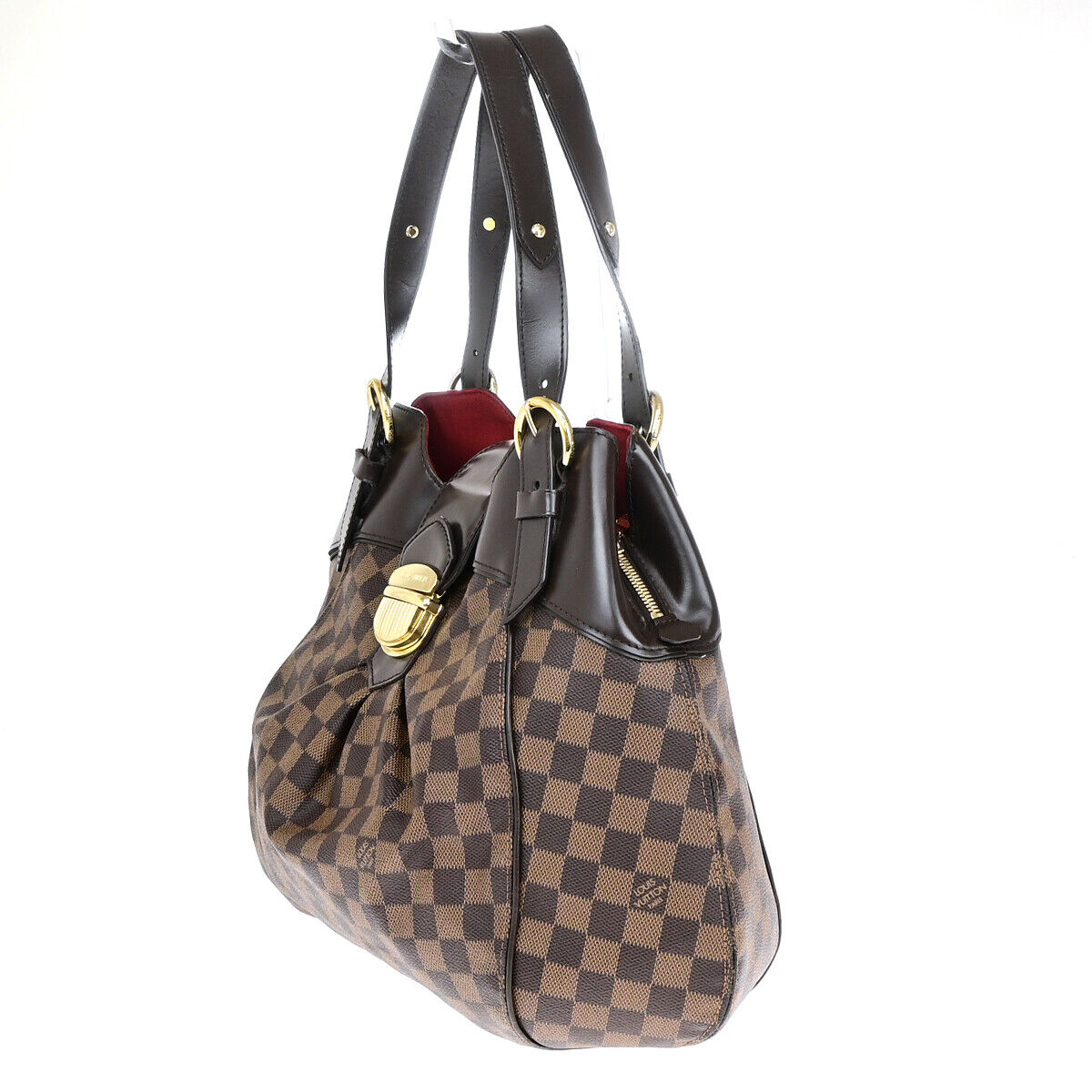LOUIS VUITTON Sistina GM Shoulder Bag Damier Ebene Leather Brown N41540 93YE731