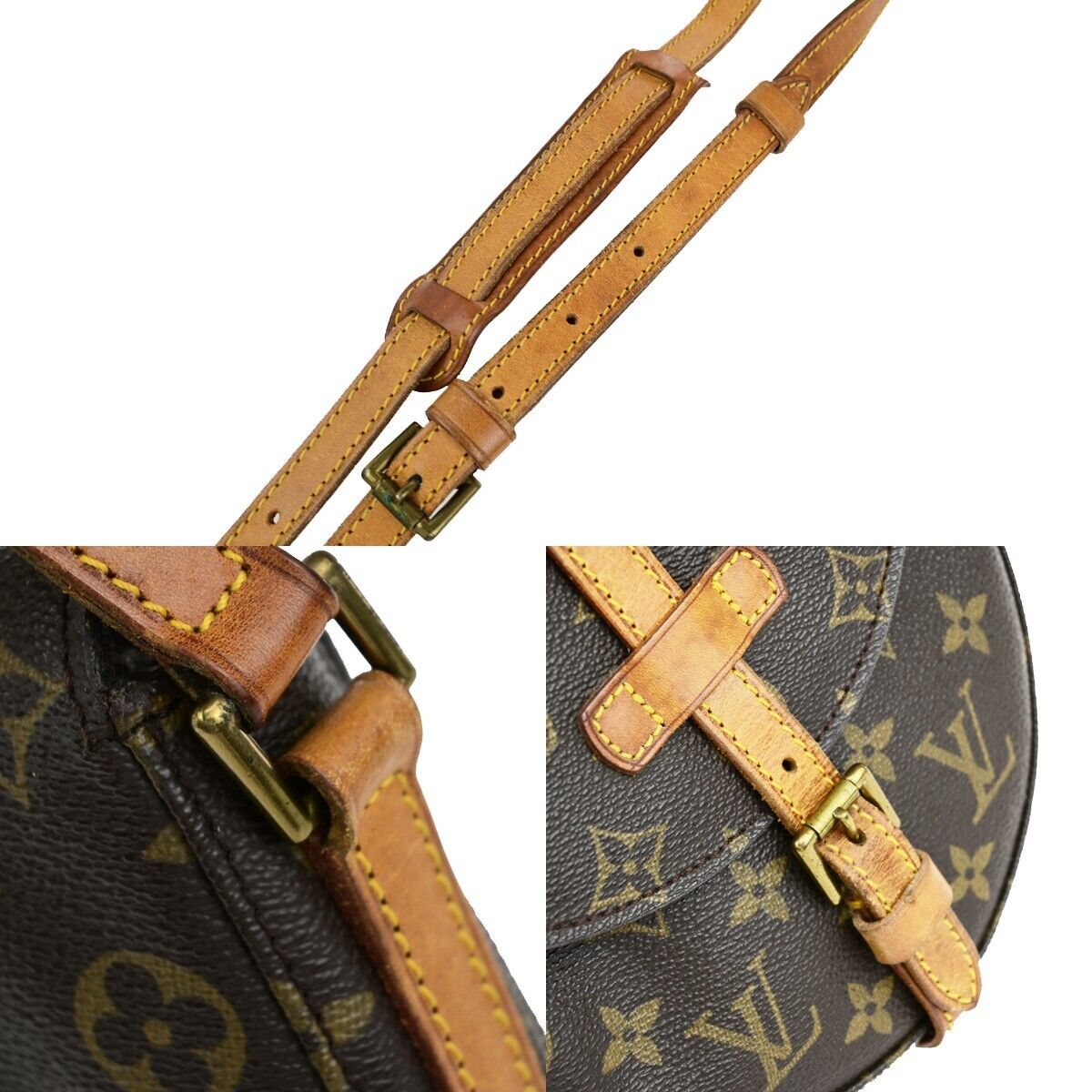LOUIS VUITTON Chantilly PM Shoulder Bag Monogram Leather Brown M51234 35EC956