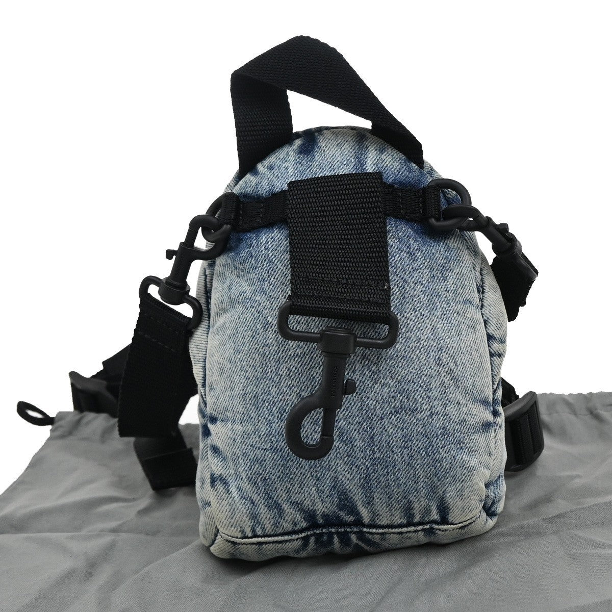 BALENCIAGA Logo Explorer 2Way Mini Shoulder Bag Canvas Denim Blue 38FC150