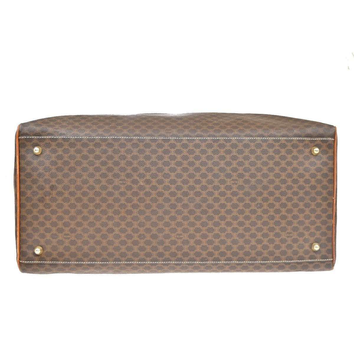 CELINE Macadam Pattern 2way Travel Shoulder Hand Bag PVC Leather Brown 33EG235