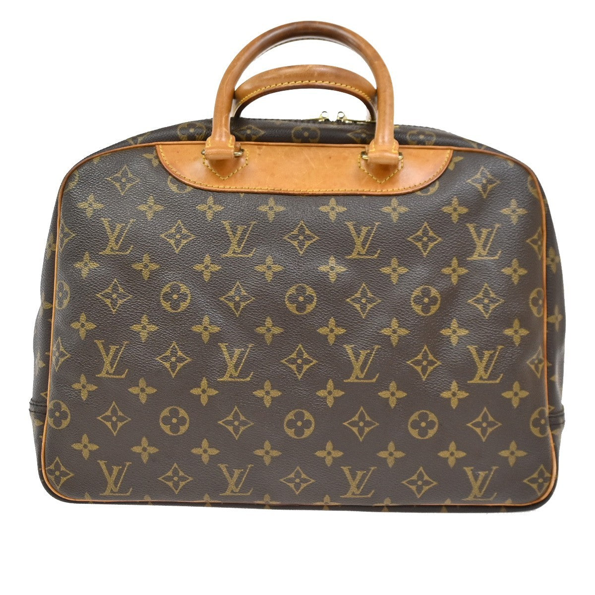 LOUIS VUITTON LV Logo Deauville Hand Bag Monogram Leather Brown M47270 34DA157