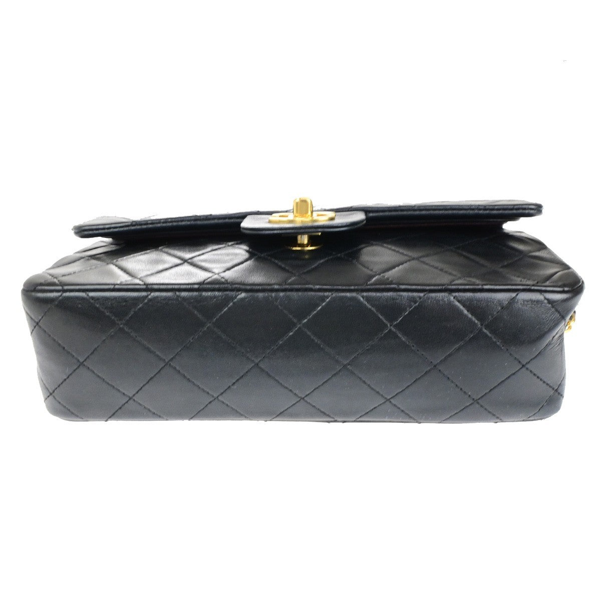 CHANEL CC Matelasse 23 Double Flap Chain Shoulder Bag Leather Black GHW 396RK815