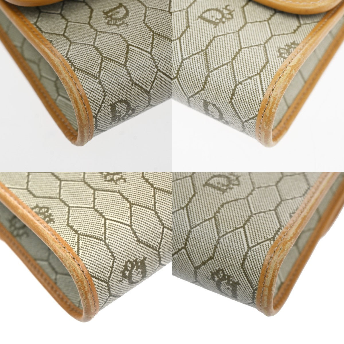 CHRISTIAN DIOR Honeycomb Pattern Shoulder Hand Bag PVC Leather BE France 32MA466