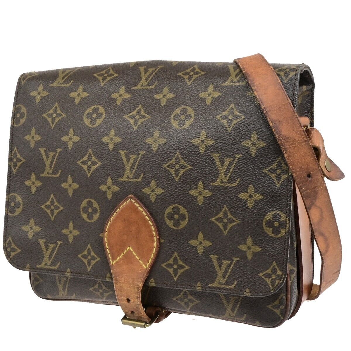 LOUIS VUITTON Cartouchiere GM Shoulder Bag Monogram Leather Brown M51252 62ED502