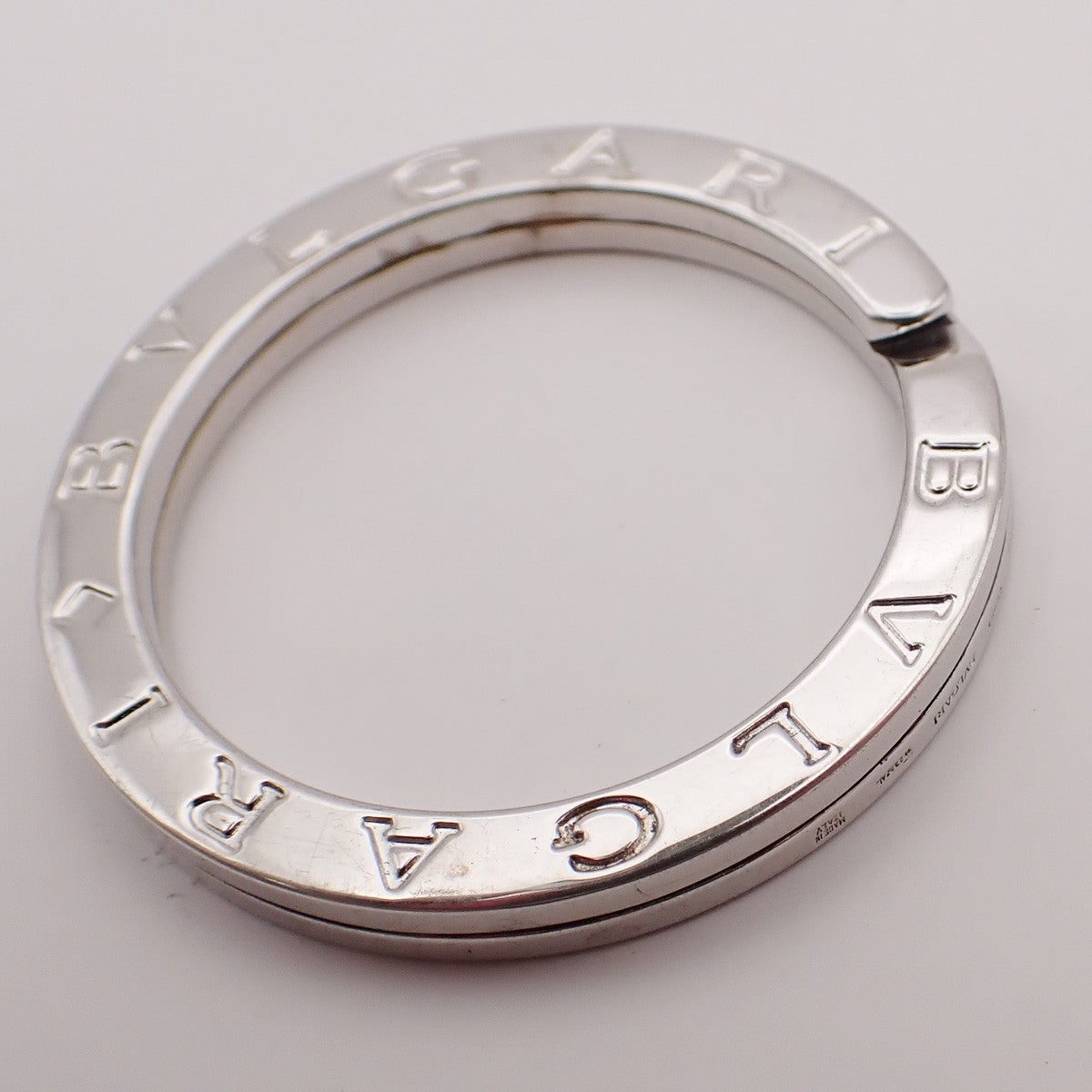 BVLGARI Logo Key Ring Silver Ag 925 Accessory Italy 02EG278