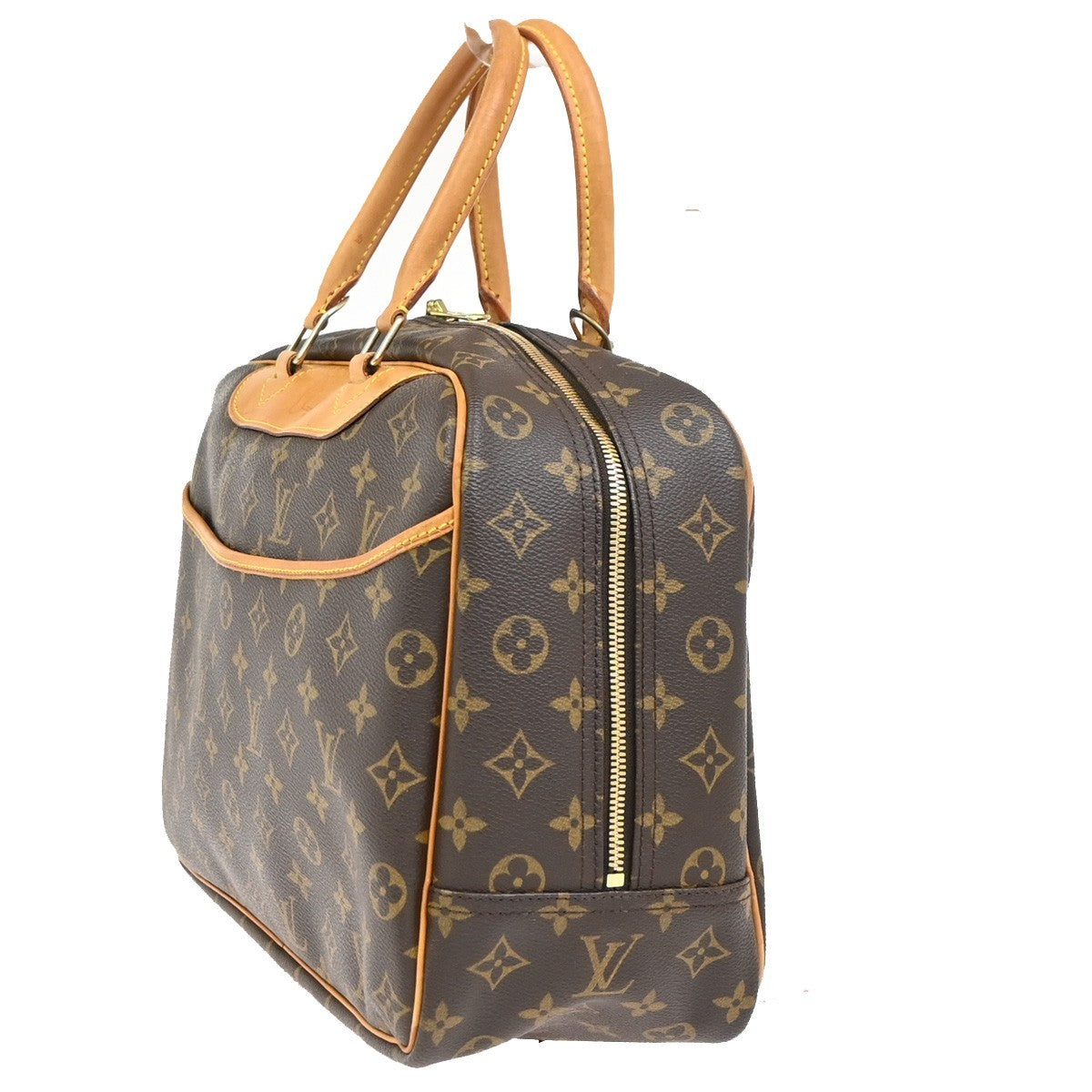 LOUIS VUITTON LV Logo Deauville Hand Bag Monogram Leather Brown M47270 16CA812