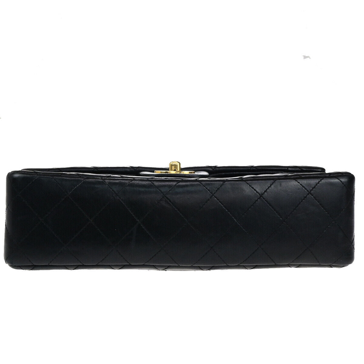 CHANEL CC Matelasse 25 Double Flap Chain Shoulder Bag Leather Black GHW 351RK767