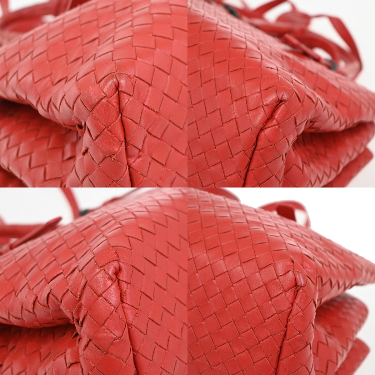 BOTTEGA VENETA Intrecciato Roma 2Way Shoulder Bag Nappa Leather Red 50RL604
