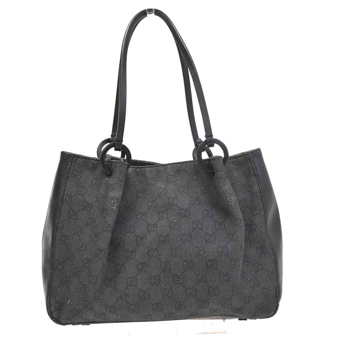 GUCCI Logo GG Pattern Shoulder Bag Accessory Pouch Canvas Leather BK 02CA780