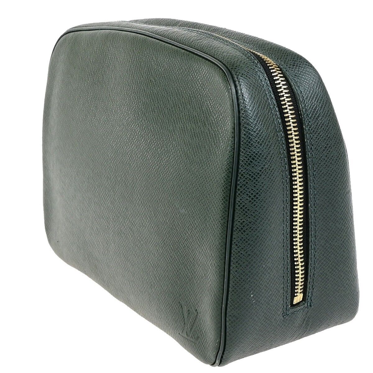 LOUIS VUITTON Trousse toilette GM Pouch Bag Taiga Leather Green M30214 67FB394