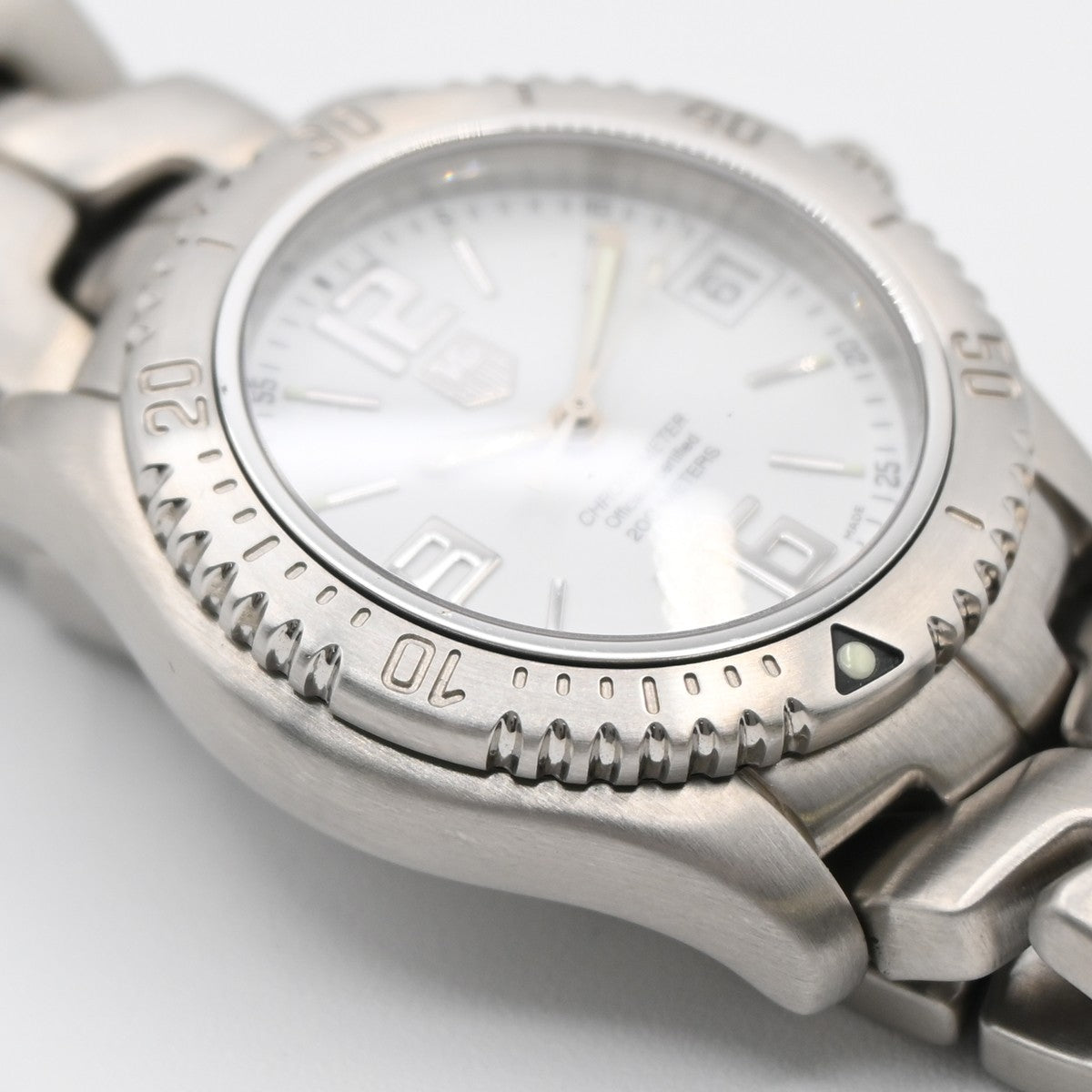 TAG HEUER Link Date Watch 35mm WT5211 Chronograph AT White Dial SS 10LC595