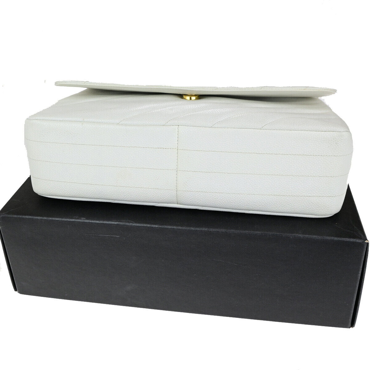 CHANEL CC Bias Stitch 30 Chain Shoulder Bag Grained Calfskin Leather WE 805RK698