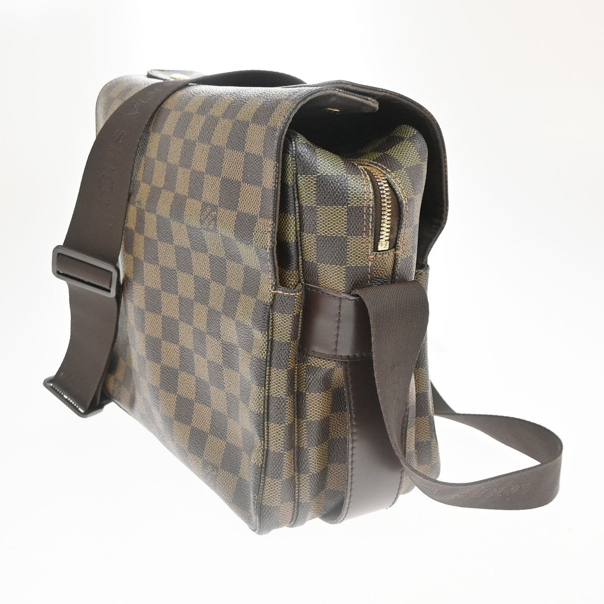 LOUIS VUITTON Naviglio Shoulder Bag Damier Ebene Leather Brown N45255 83CA735