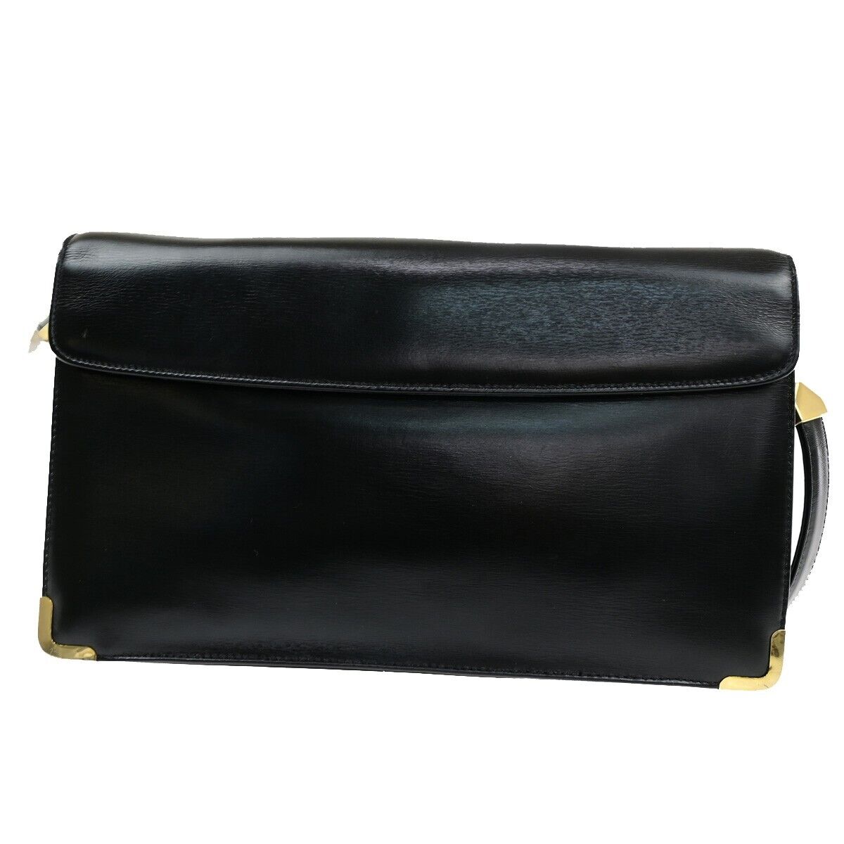 CHRISTIAN DIOR Logo Shoulder Bag Leather Black GHW 33ED426