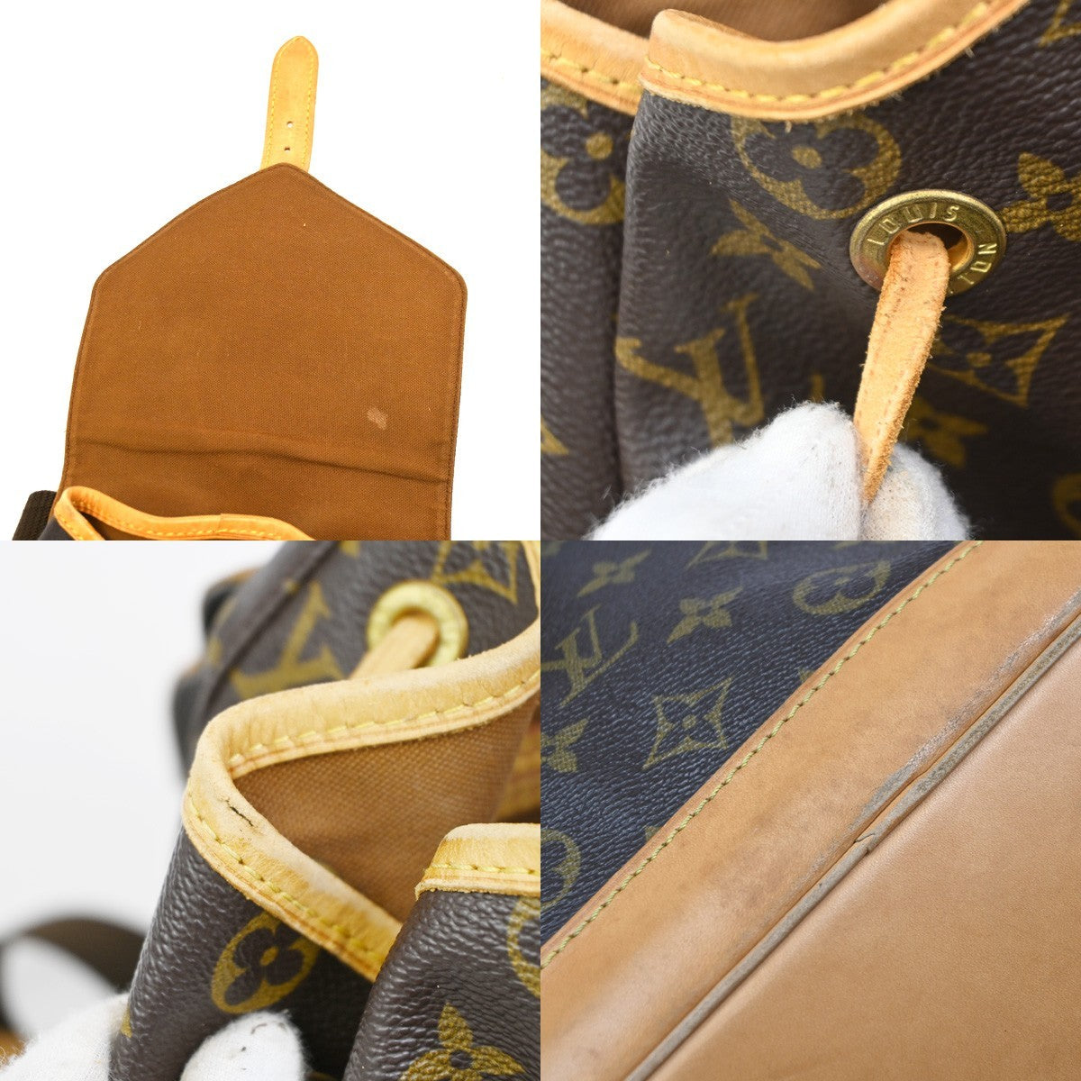 LOUIS VUITTON Montsouris GM Backpack Bag Monogram Leather Brown M51135 99PA036