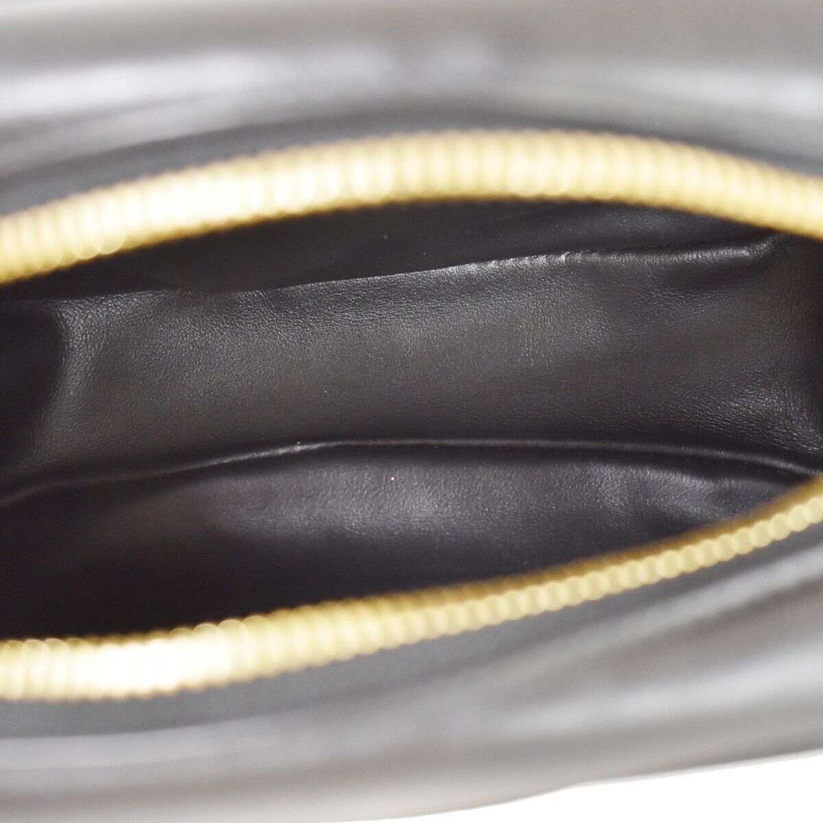 SALVATORE FERRAGAMO 2Way Chain Gancini Shoulder Bum Bag Leather Black 85RG050