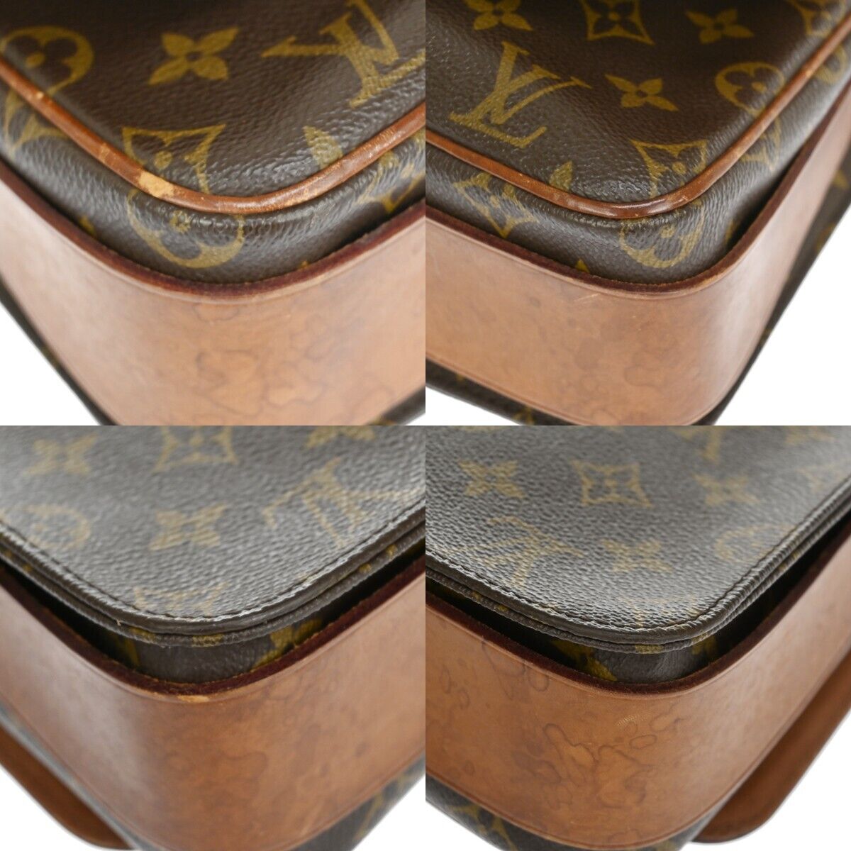 LOUIS VUITTON Cartouchiere GM Shoulder Bag Monogram Leather Brown M51252 36ED393
