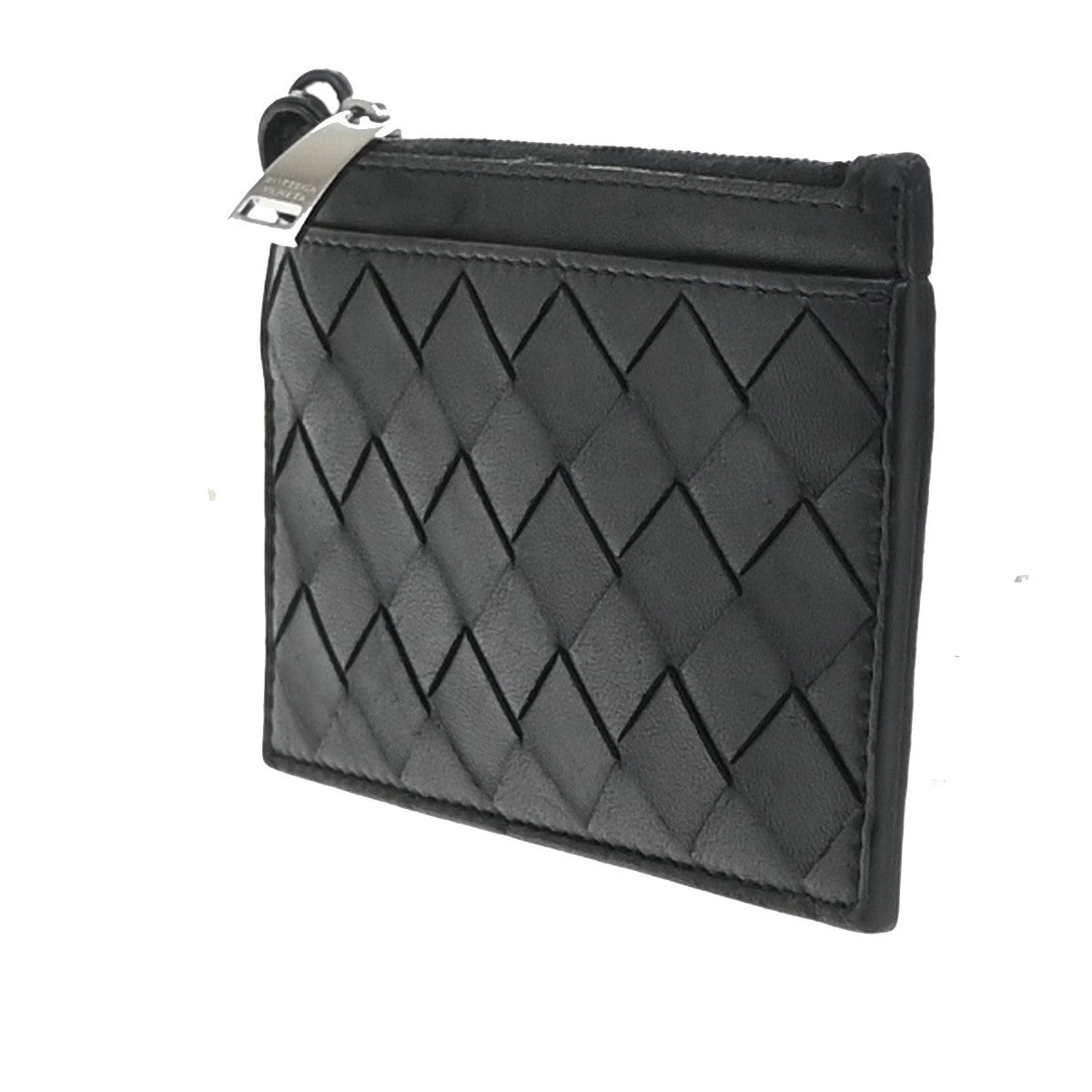 BOTTEGA VENETA Logo Intrecciato Coin Case Wallet Leather Black Italy 65EF860